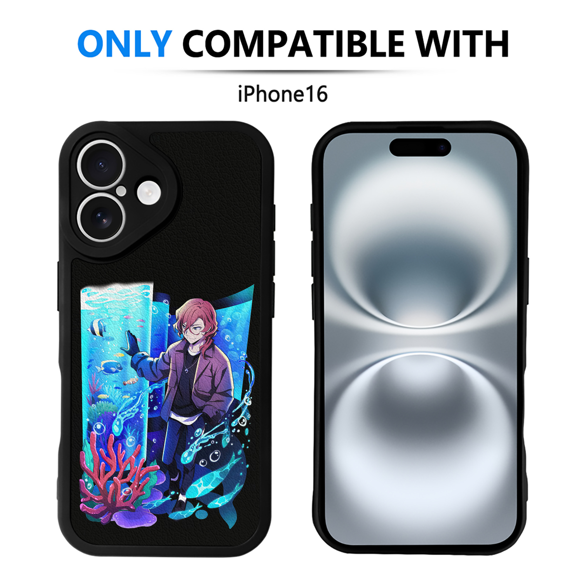（画像用） 文豪ストレイドッグス Bungo Stray Dogs 【iPhone 16シリーズ対応】シリコンスマホケース（レザー調） 材質：シリコン